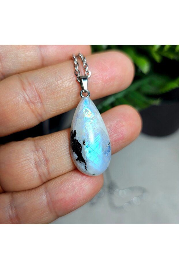 Moonstone - Moonstone Natural Stone Necklace - 11 - (Only Hand Made)