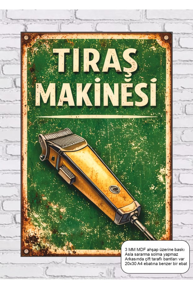 Old Nostalgic Neighborhood Series Razor Barber Shop Decoration Mdf Painting Retro Wooden Poster