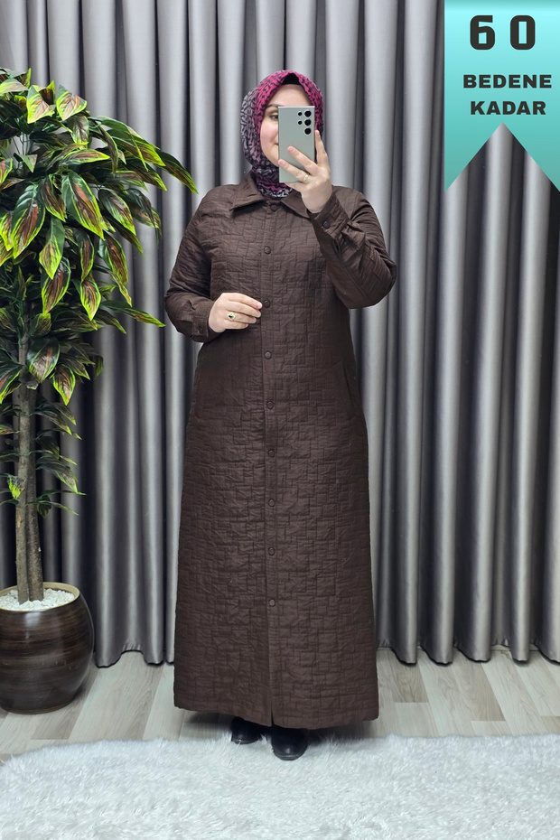 Women's Clothing Plus Size Quilted Full Length Cuff Sleeve Snap Closure Cap