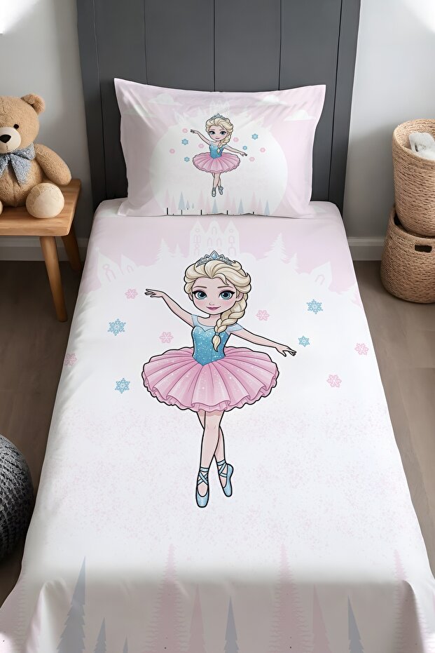Ice Princess Ballet Patterned Bedspread and Pillowcase