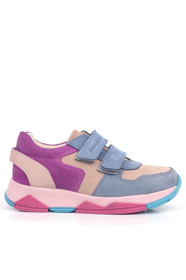 3880 Rakerplus Genuine Leather Blue Powder Kids Sneakers S Sports Shoes with Velcro