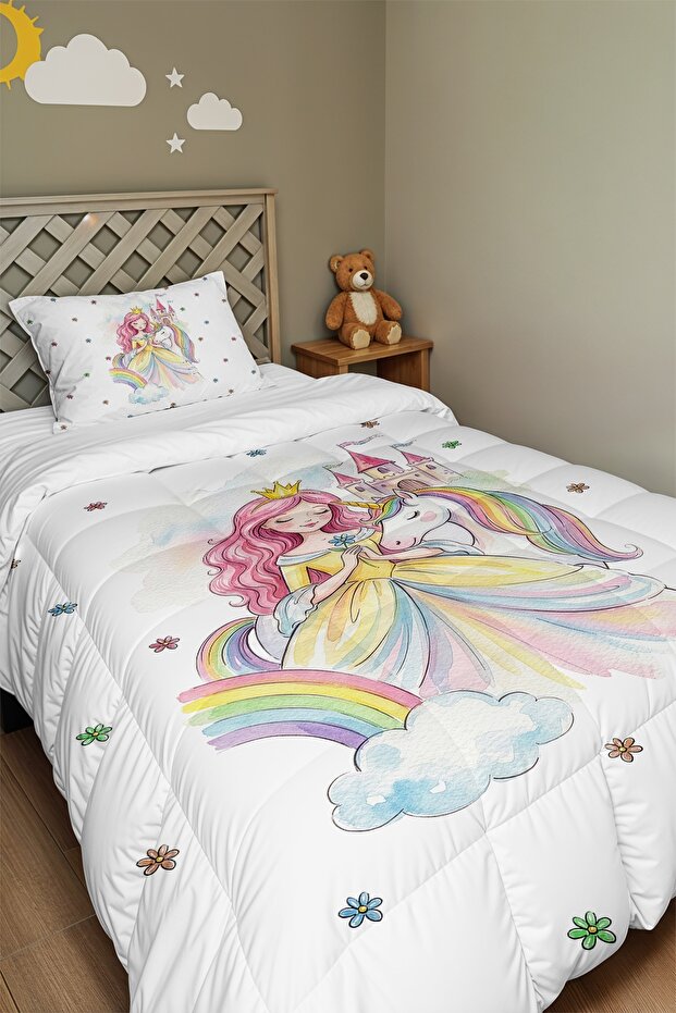 Fairy Tale Friends Patterned Single Duvet and Pillowcase