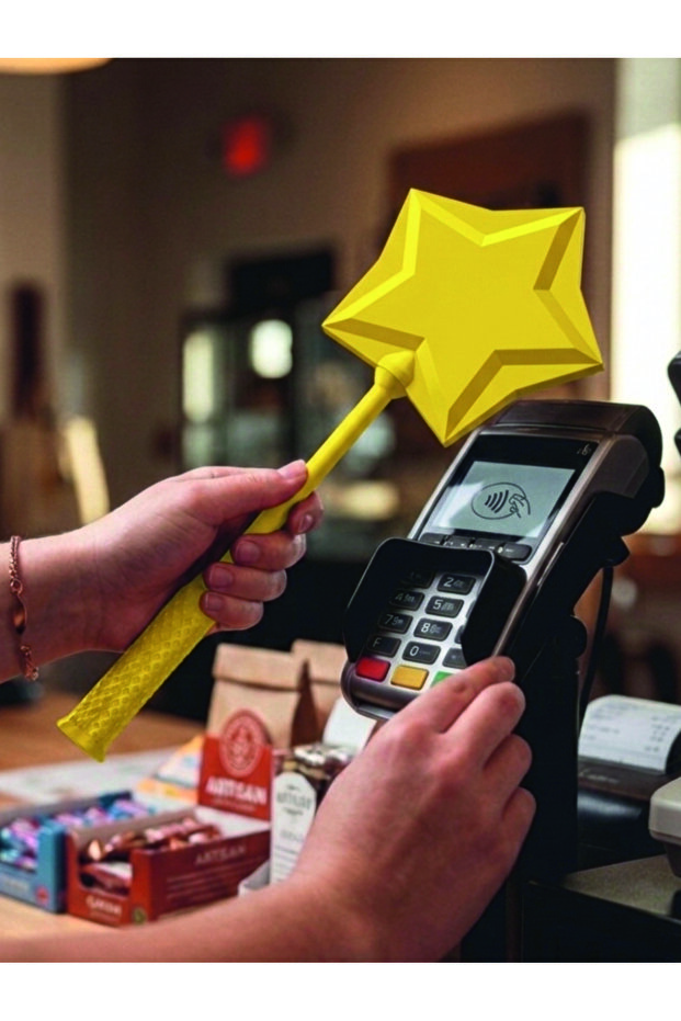 Starry Wand Shaped Scepter Trend Humorous Credit Card Holder Popular Party Entertainment Gift
