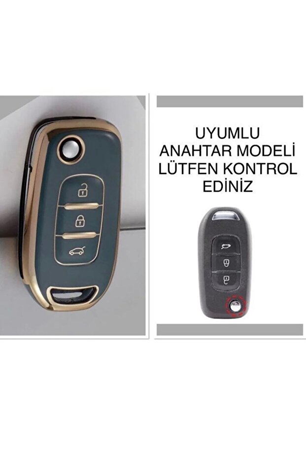 Renault Clio 5 Megane 4 Kaleos Captur Kadjar Key Protection Case Gray Color