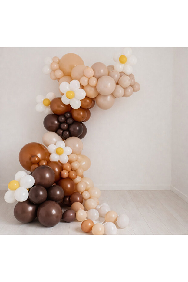 Balloon Set 150 Pieces (Milk Coffee-Sea Sand-Chocolate-Caramel-White)