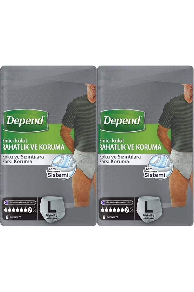 Absorbent Panties Pants Adult Diapers L - Large - Large Men's 16 Pieces (2Pk*8)