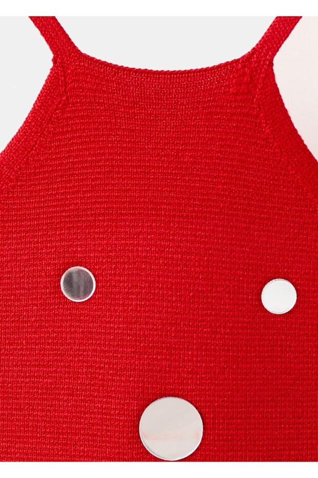 Halter yaka triko elbise - 8