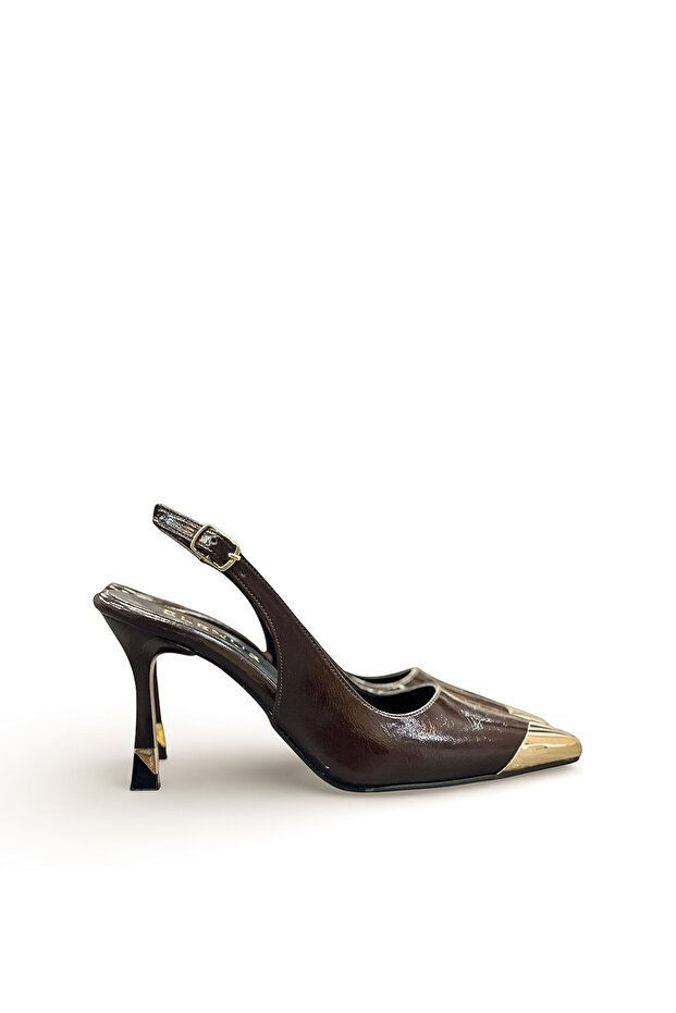 Women's Semi-Shiny Gold Toe Stiletto