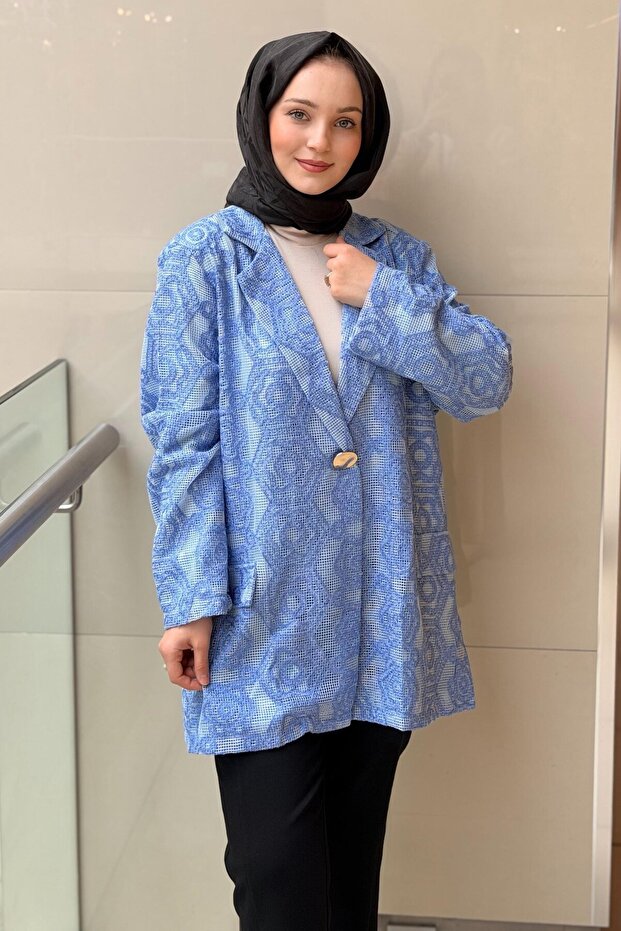 Desenli File Ceket - 1