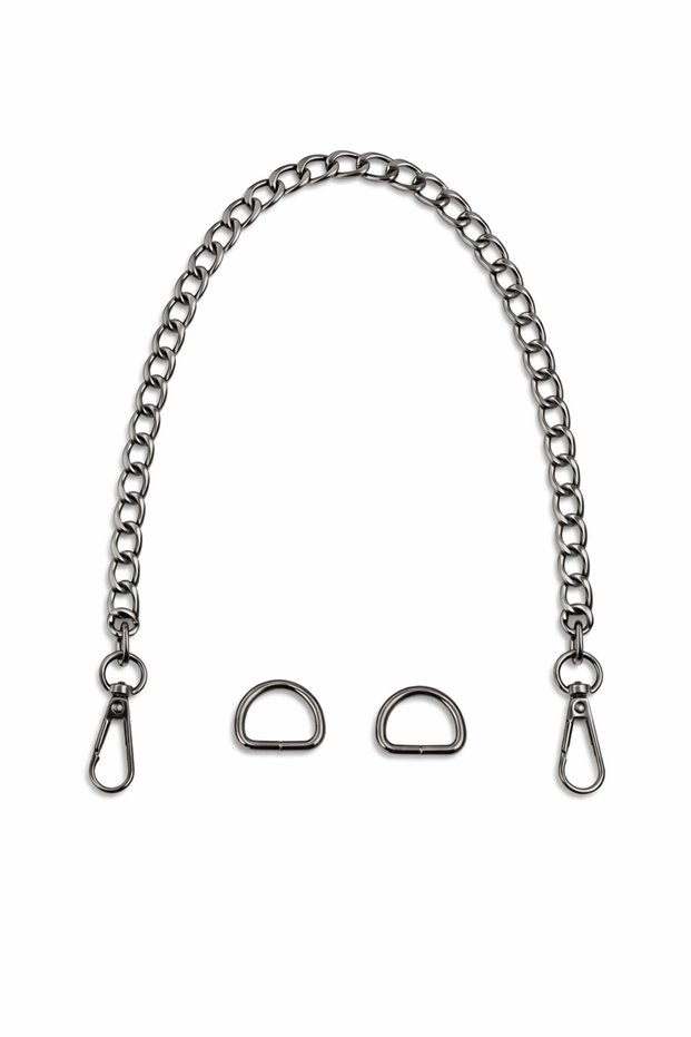 Chain with Bag Handles and Bag Front Ornaments – with Anthracite Color Accessories - 45 cm