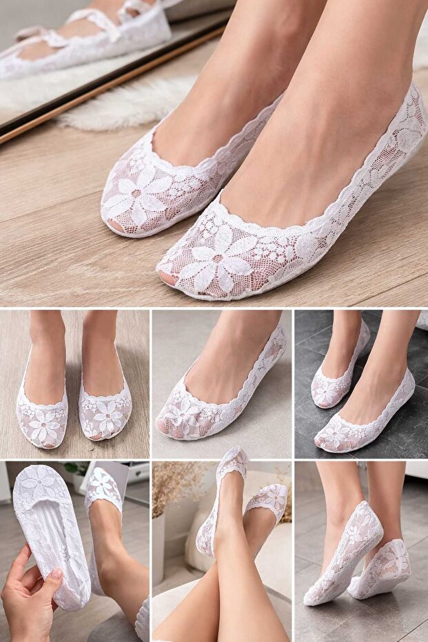 Women's Silicone Lined Li Ballet Flats Socks 3-Piece Set