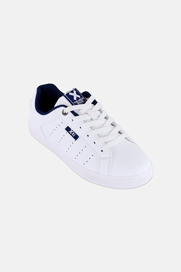 Kids Boy Brand Logo Lace Up Training Shoes, White