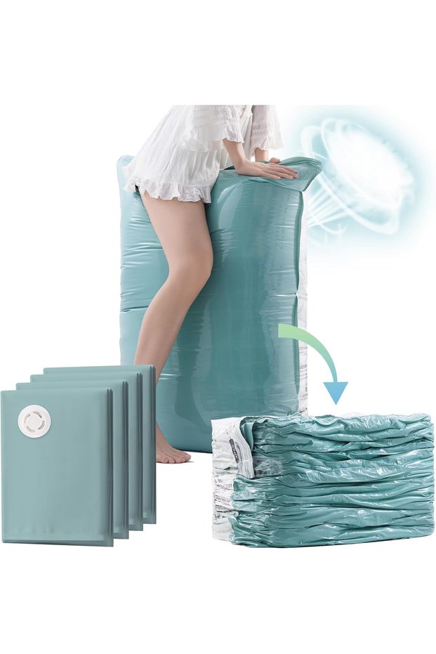 Vacuum Storage Bags 4 Pack, Jumbo Cube (31x40x15 Inch), Vacuum Seal Bags for Beddings, Comforters