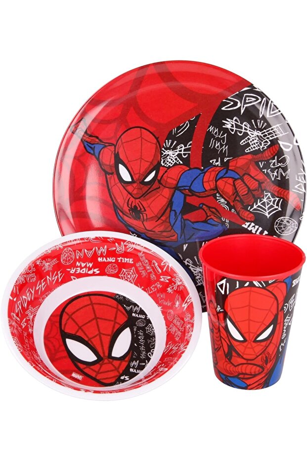 Spiderman Urban Web Melamine Set Without Rim, 3-Piece