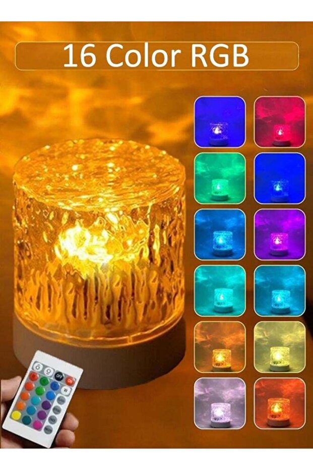 Crystal Lamp,Touch Control Table Lamp Night Lights,16 Color LED USB Rechargeable & Remote Control