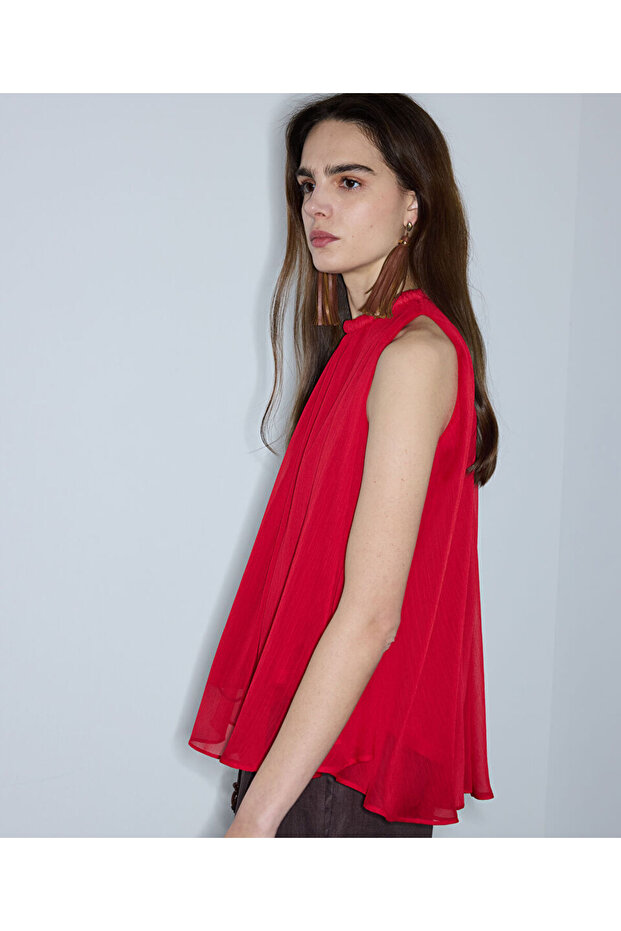 Halter yaka şifon bluz - 3