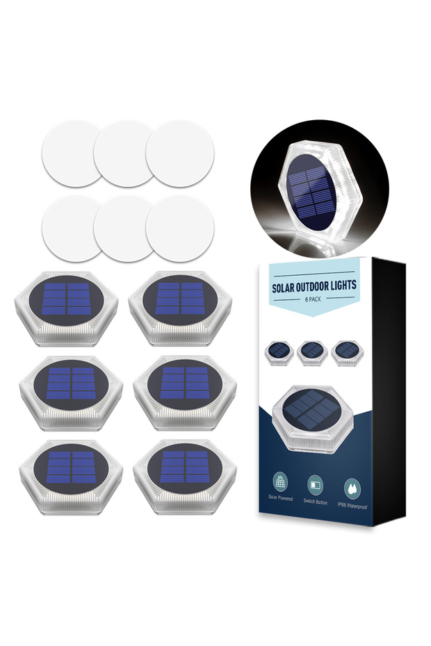 EL-SD-4-6C Blue Solar Powered Outdoor LED Garden Lights Auto On/Off Waterproof IP68 Step Railing Sta