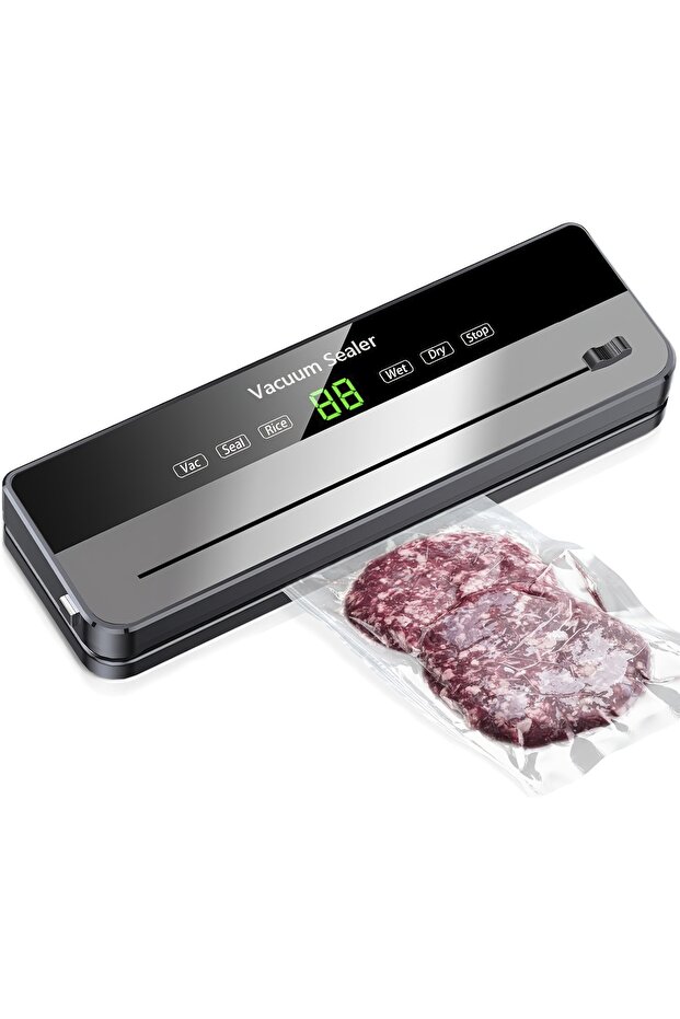 6-in-1 Vacuum Sealer with LED Display, Automatic Food Sealer for Dry & Moist Food