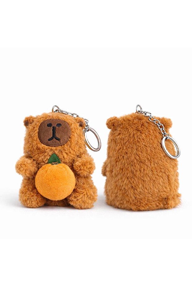Capybara Plush Green Sulfate Cute Keychain Apricot Capybara Kapipara Labubu Toy Lover
