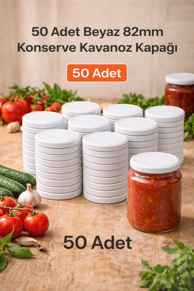 50 Pieces Jar Lid Set Vacuum Lid 82mm Metal Ra439