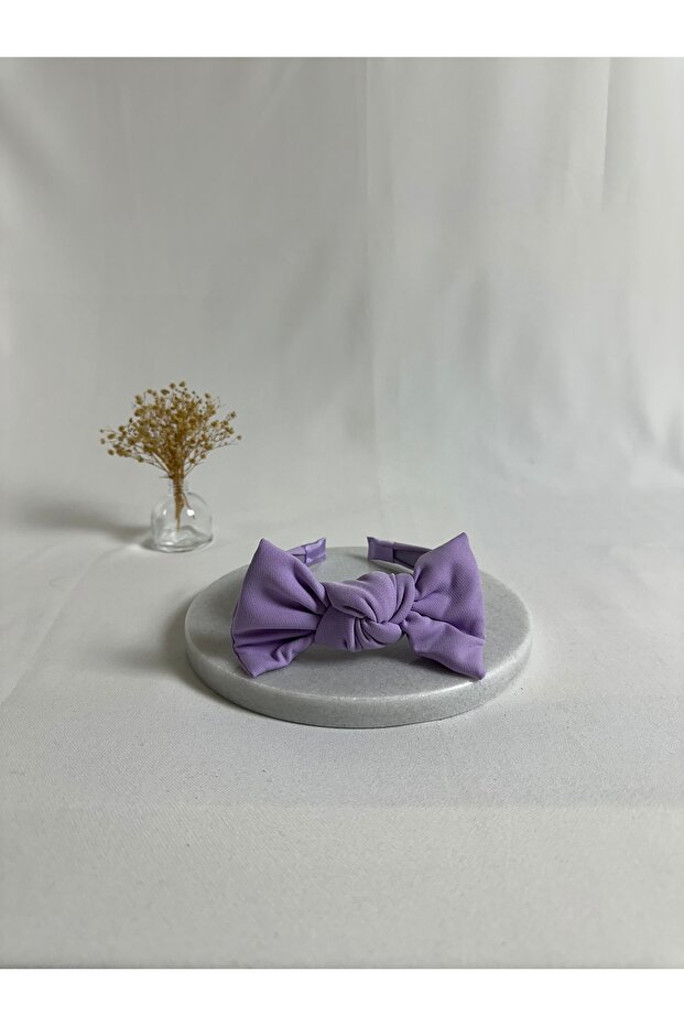 Lila Double Crepe Bow Crown Hair Band