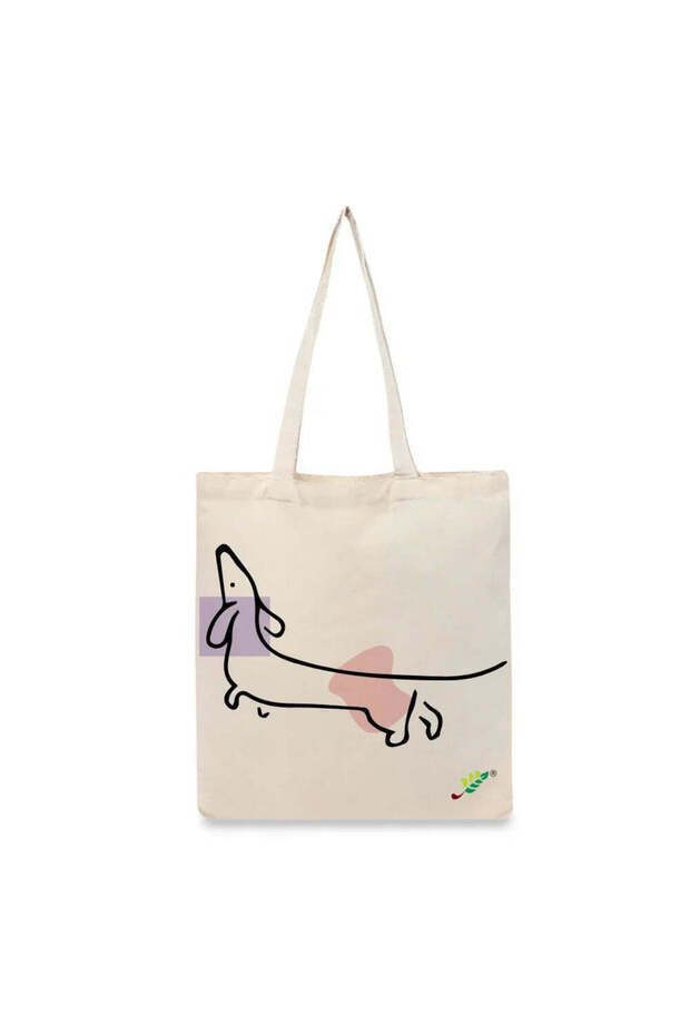 Tote Bag - The Stretch Sketch Printed Stylish Carry-All Cotton Tote Set of 01