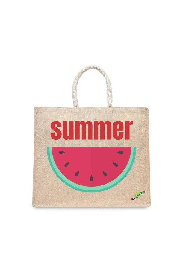 Tote Bag - Summer Watermelon Printed Stylish Carry-All Cotton Tote Set of 01