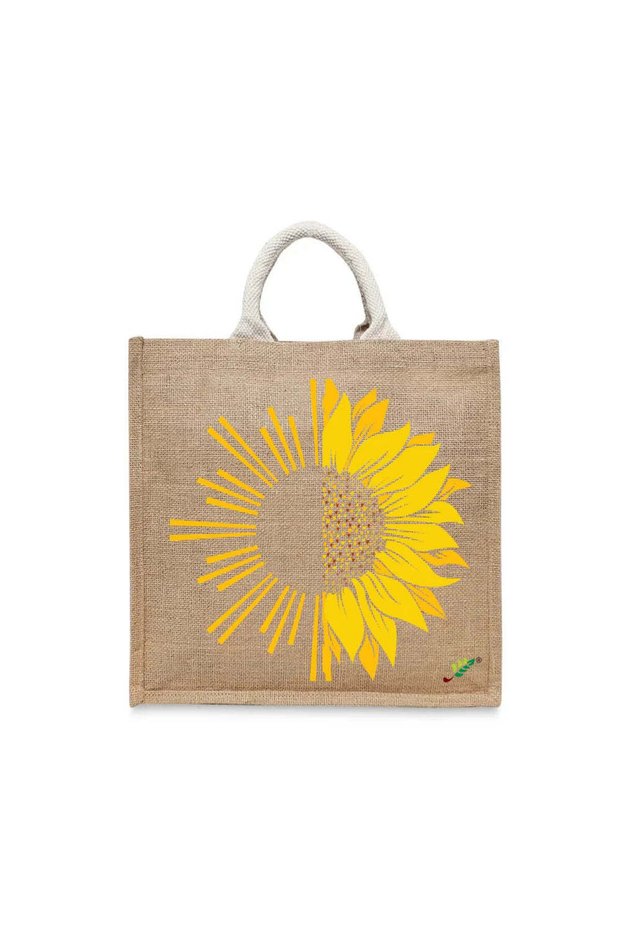 Tote Bag - Sunflower Printed Stylish Carry-All Cotton Tote Set of 01