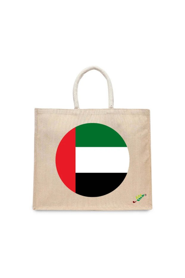 Tote Bag - UAE Flag Printed Stylish Carry-All Cotton Tote Set of 01