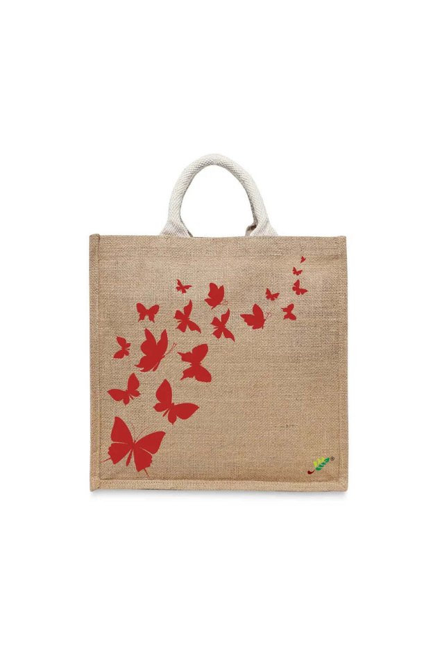 Tote Bag - Butterfly Printed Stylish Carry-All Cotton Tote Set of 01