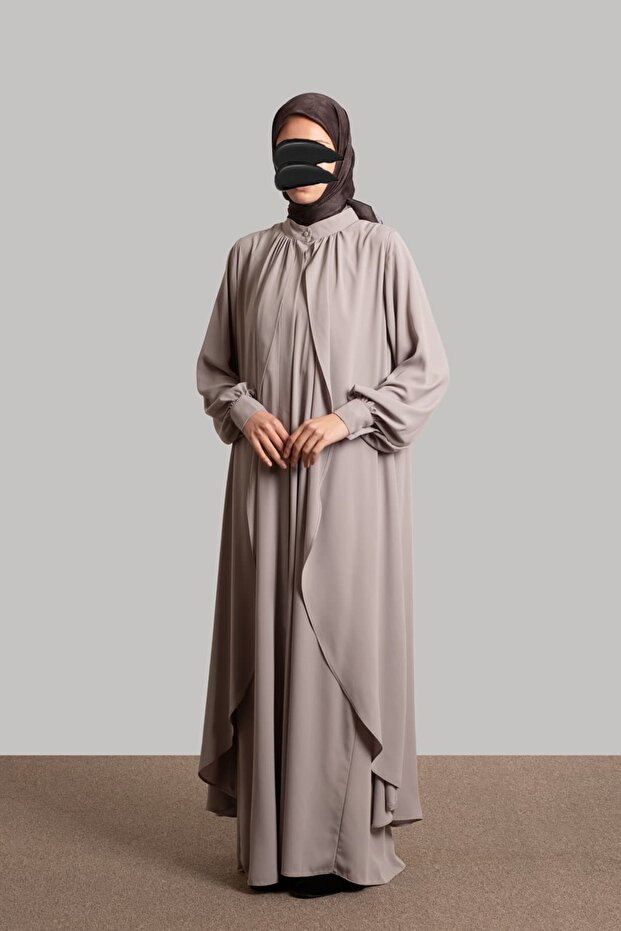 Larin Düğmeli Ferace Silver - 2