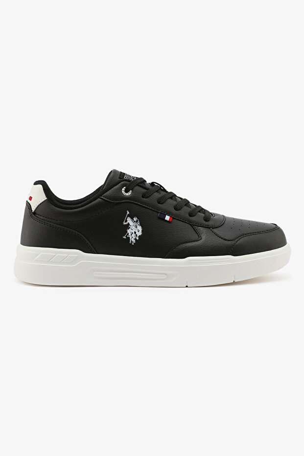 Men's Black Low-Top Sneakers - Classic Lace-Up Design, Comfortable for Everyday Outfits