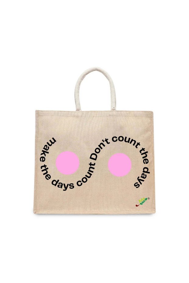 Tote Bag - Make the days count, Don't count the days Printed Carry-All Cotton Tote Set of 01