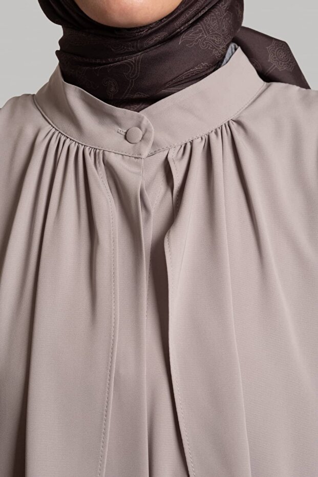 Larin Düğmeli Ferace Silver - 8