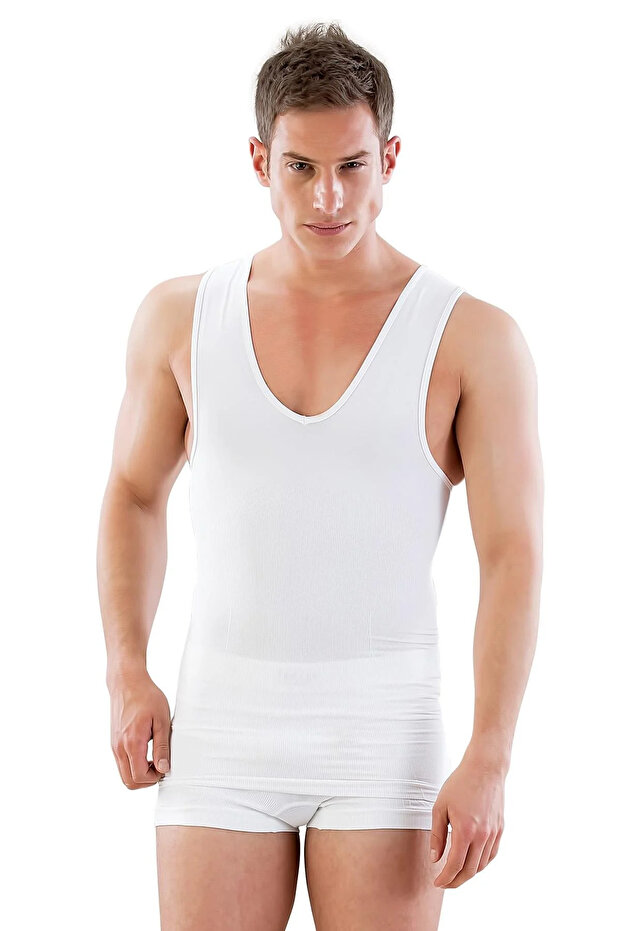 V-Neck Men's Corset Undershirt 1003