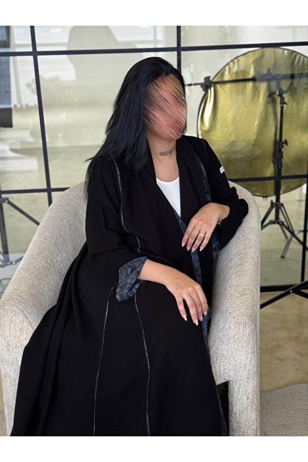 Ceramic abaya with chiffon inserts - 6