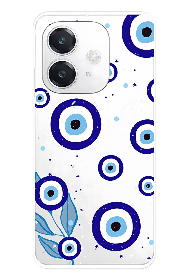 Oppo A3 Compatible Night Evil Eye Patterned Transparent Phone Case - 1