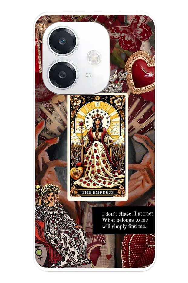 Oppo A3 Compatible the Empress Queen Tarot Patterned Transparent Phone Case