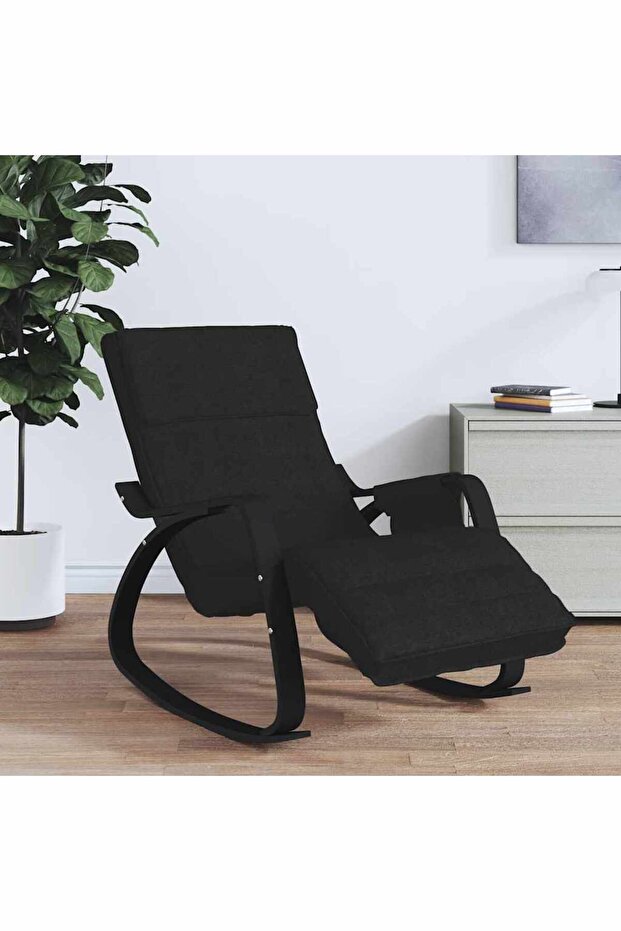 Scaun balansoar, negru, material textil - 1