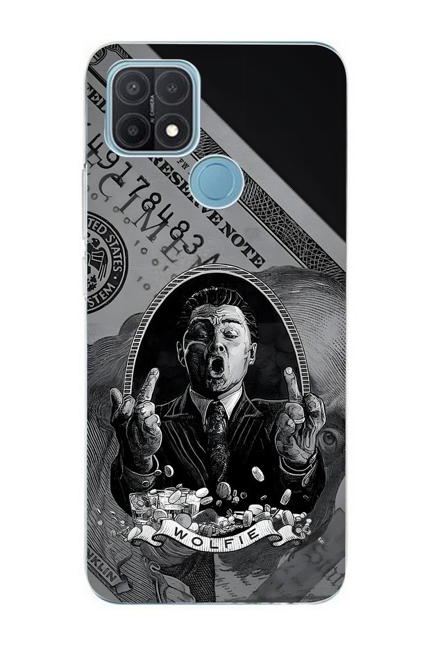 Oppo A15 / A15S Compatible Wolfie Patterned Transparent Phone Case