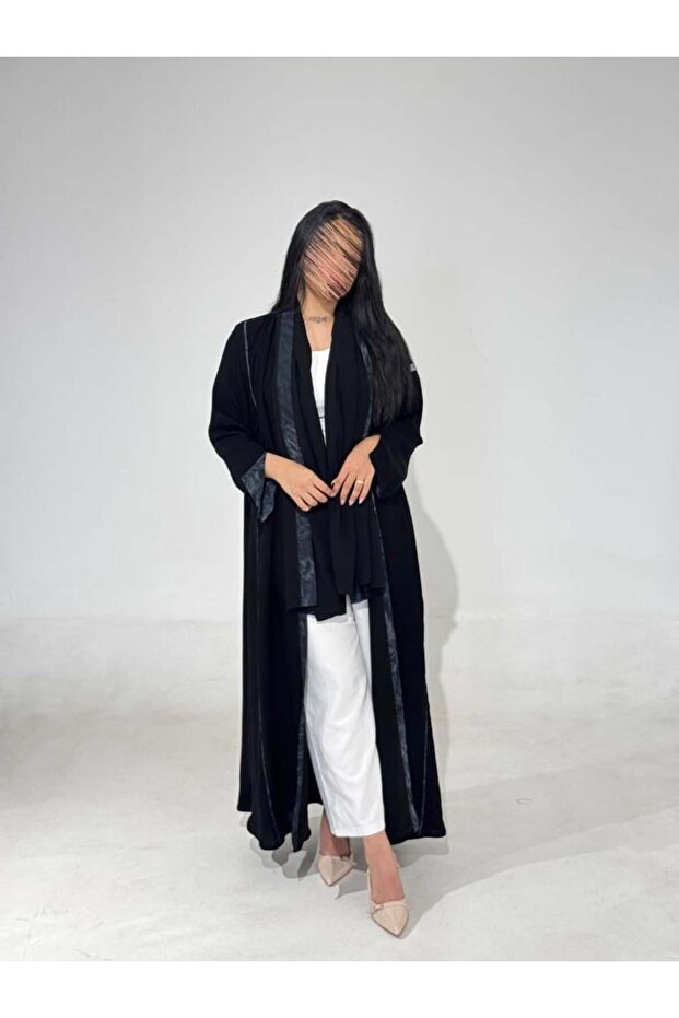 Ceramic abaya with chiffon inserts - 1