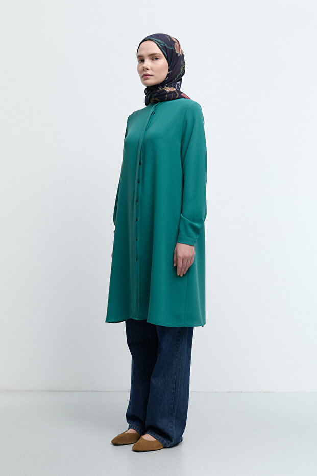 Hakim Yaka Basic Tunik - Yeşil - 2