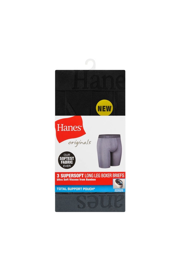 Originals SuperSoft Boxer Brief Underwear, Total Support Pouch Boxer Briefs for Men, Long Leg