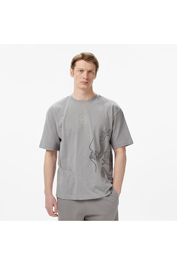 United4 Regular Fit Men's Gray T-Shirt