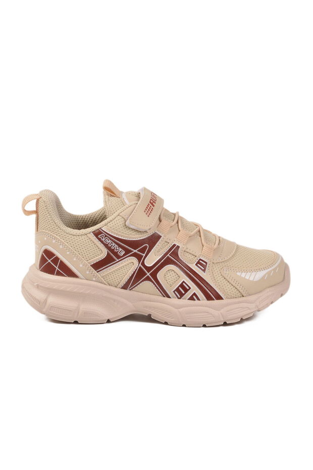 Beige Brown Velcro Mesh Lightweight Unisex Children's Sports Shoes Ruffon F