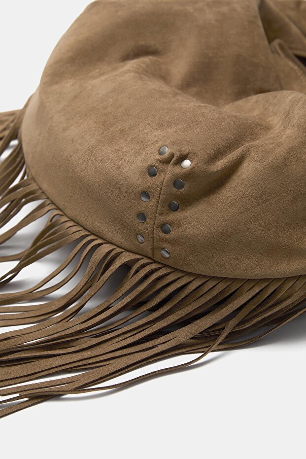 Püsküllü tote çanta - 5