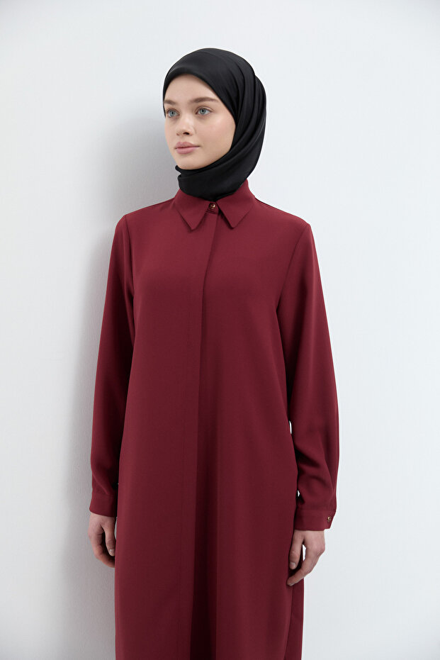 Gizli Patlı Basic Tunik - Kiremit - 3