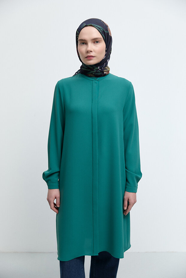 Hakim Yaka Basic Tunik - Yeşil - 3