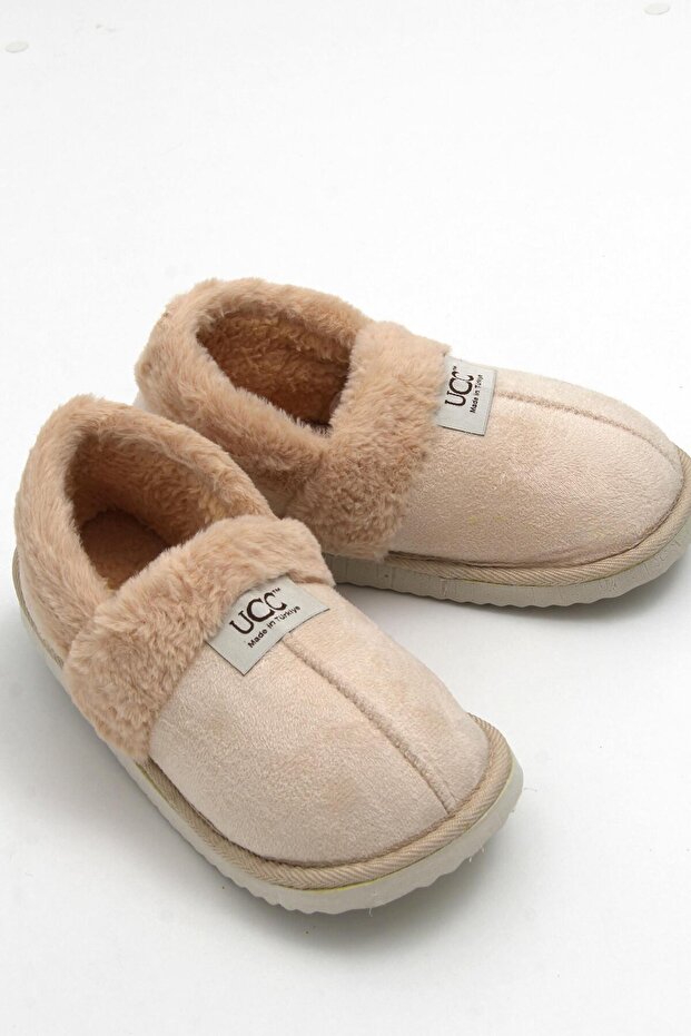 Fleece Fur-Lined Women's Home Boots Beige