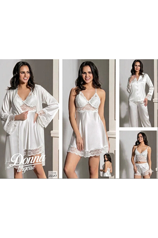 Nightgown and Robe Set Dn Polo Club Satin 6-Piece Set Model: 2220